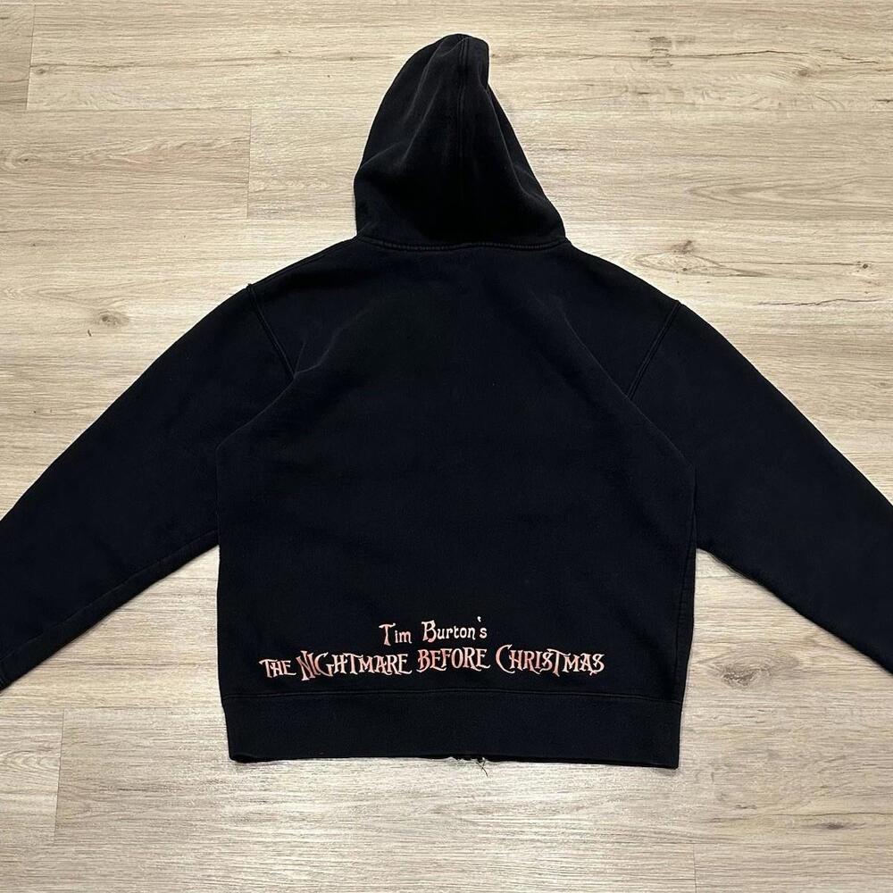 The Nightmare Before Christmas Jack Skellington Fade Black Zip Up Mens Hoodie XL - Picture 8 of 9